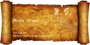 Muth Irma névjegykártya