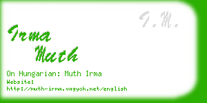irma muth business card